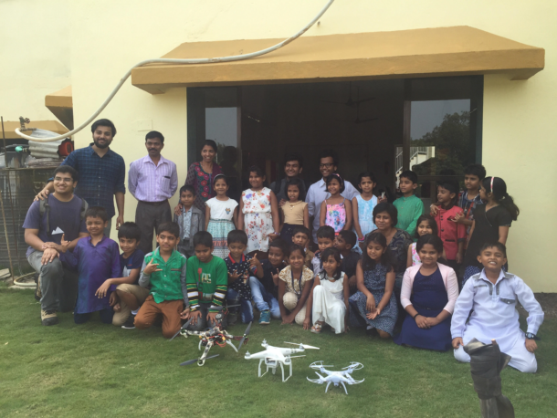 Drone Nation Team after workshop in a school