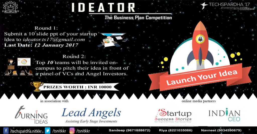 Techspardha, NIT KKR to Host Ideator : The B-plan Competition