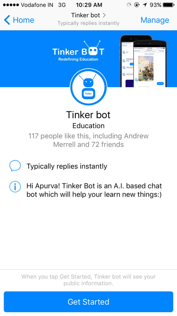 With the Tinker Bot, education classes can be personalized