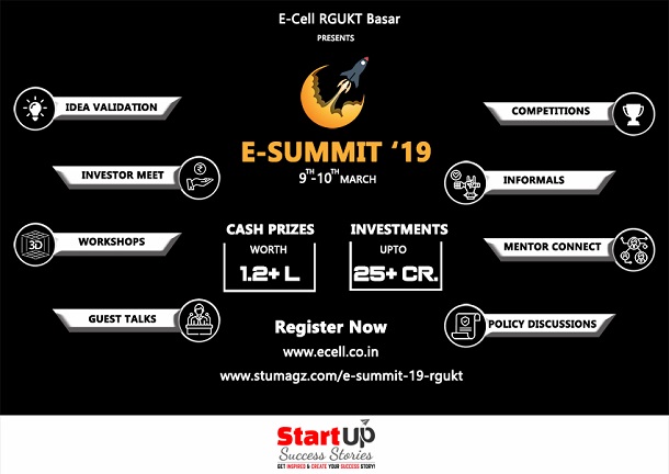 RGUKT-Basar To Organise a Two Day Entrepreneurial Event “E-Summit’19” on 9th & 10th March 2019