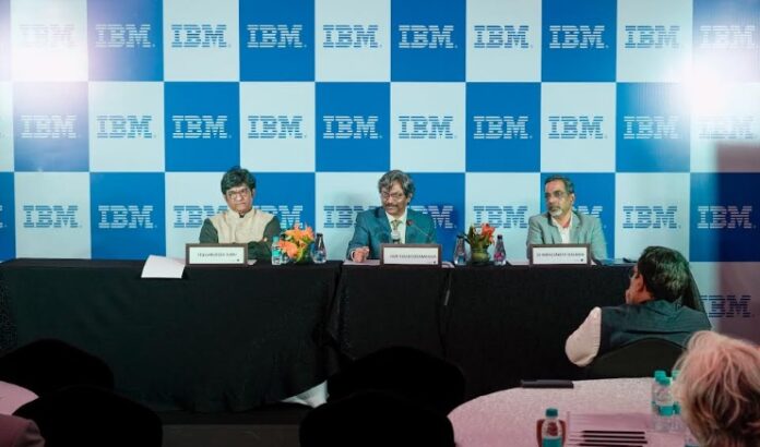 L to R- Viqaruddin Surki, Hari Ramasubramanian (IBM ICE, India/South Asia), Dr. N. K. Manjunath, Vice Chancellor, S-VYASA